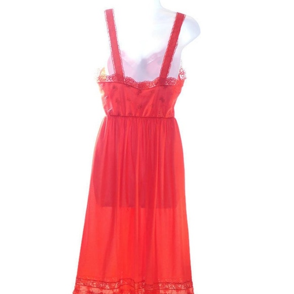 Vintage Rogers Slip Red Knee Length Lingerie 34 - Picture 5 of 8